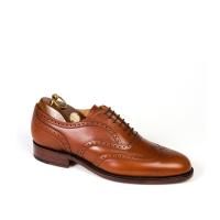 Sanders London Wing Cap Oxford Brogue in Brown Calf