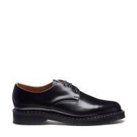 Solovair Hi-Shine 3-Eyelet Gibson Shoe in Black