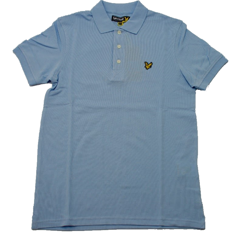 Lyle & Scott Classic Plain Pique Polo Shirt in Blue Lagoon