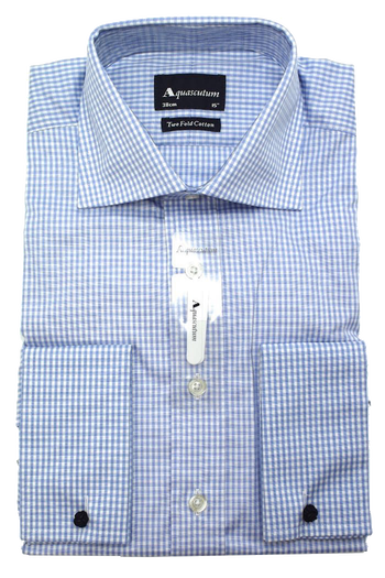 Aquascutum Canterbury Formal Shirt in Blue Check