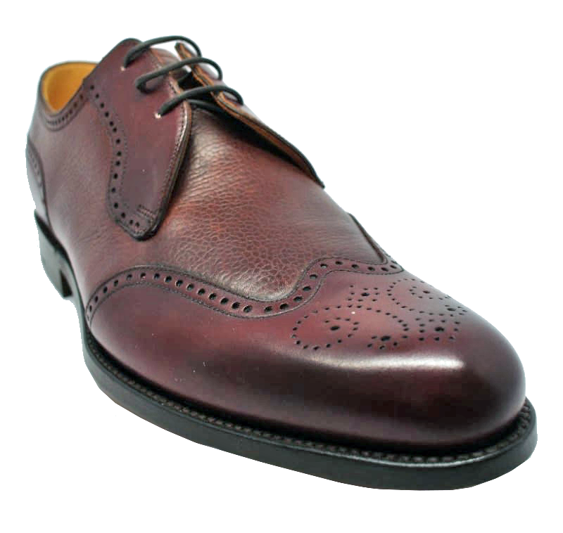 Barker Weymouth Derby Shoe in Cherry Calf/ Grain Leathers