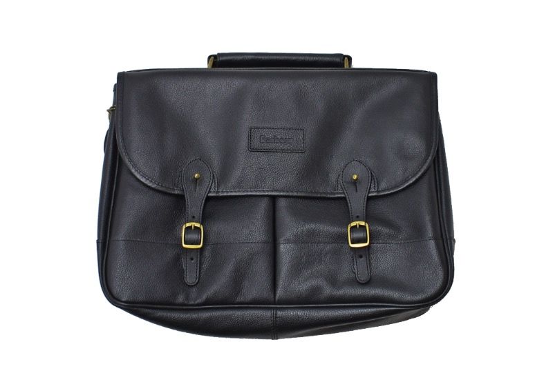 Barbour Leather Briefcase in Black