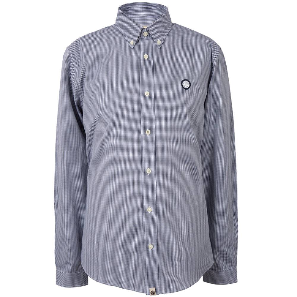 Pretty Green Glendale Gingham Shirt In Navy