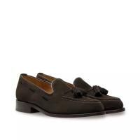 Factory Seconds - Sanders Finchley Tassel Loafers in Chocolate Suede