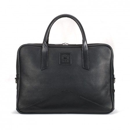 Tusting Langford Leather Briefcase In Black