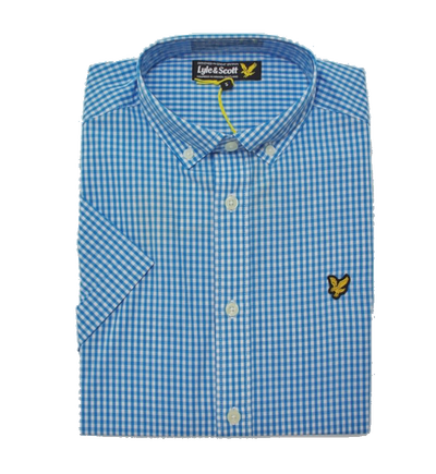 Lyle & Scott Gingham Blue Short Sleeve Shirt