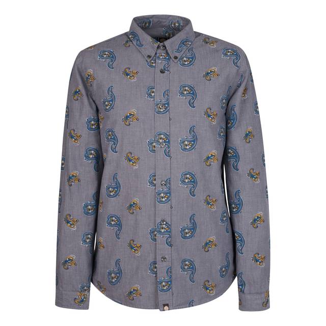 Pretty Green Kelby Ls Shirt In Blue