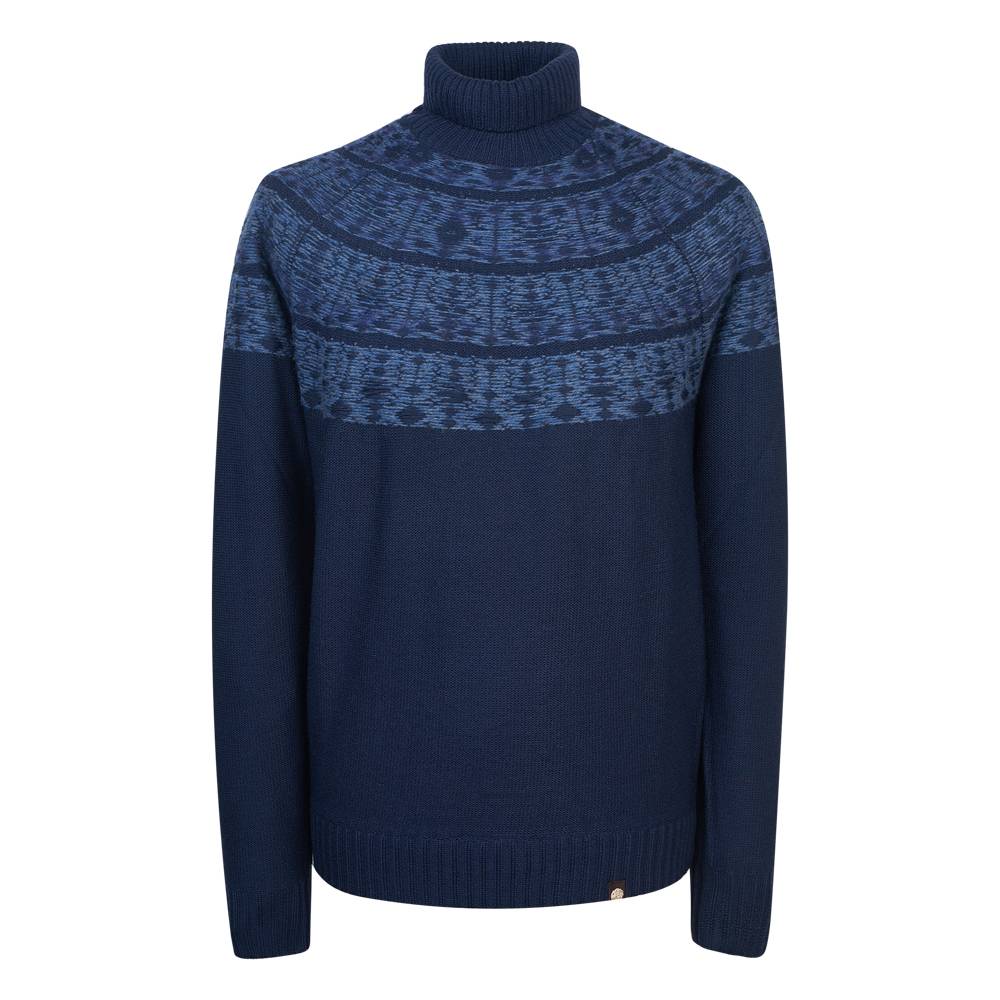 Pretty Green Abbott Roll Neck Sweater In Navy